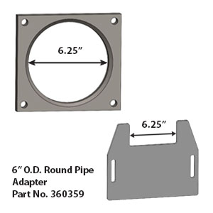 6" O.D. Round Pipe Adapter