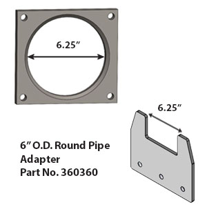 6" O.D. Round Pipe Adapter for Solar Pro Attachment